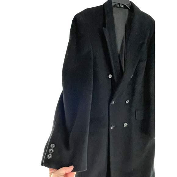VTG Guy Laroche Womens Wool & Cashmere Trench Size L Black - Picture 7 of 11
